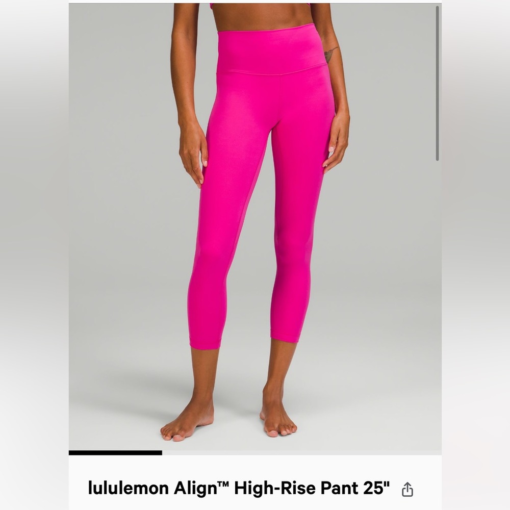 Lululemon Sonic Pink HR ALIGN leggings Size 8 WORN TWICE - LIKE NEW!